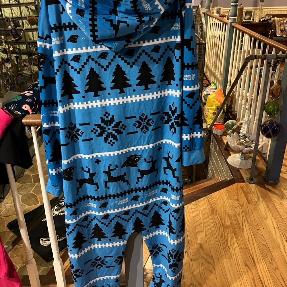Blue and Black Hooded Onesie